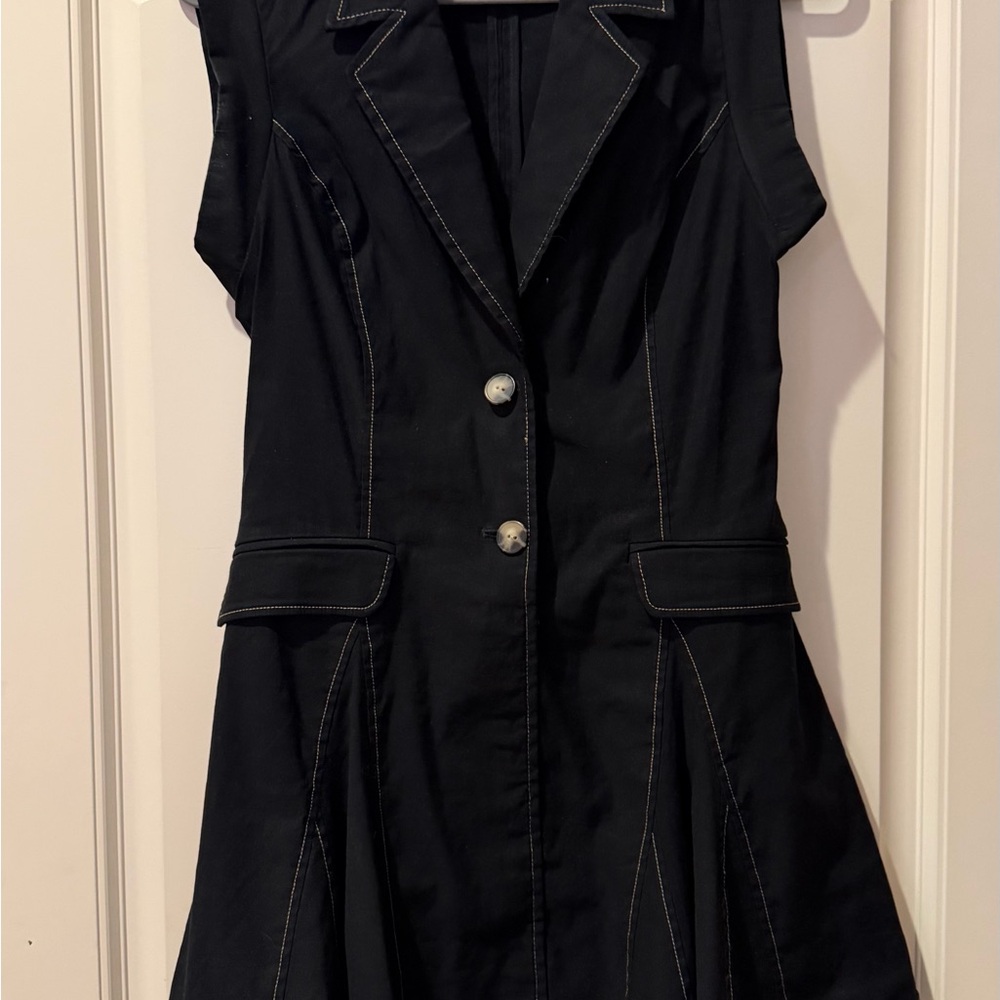 Maeve Black Button-Down Mini Dress